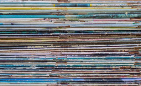 Photo for Photo texture of a stack of old magazines - Royalty Free Image