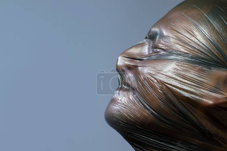 Photo for A man with a plastic bag over his head is suffocating - Royalty Free Image