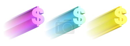 Téléchargez les photos : Jeu de chiffres multicolores, illustration 3D, symbole dollar - en image libre de droit