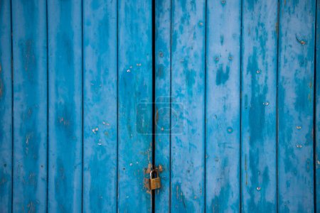 blue painted wooden texture background Poster 626762146