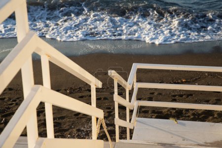 Foto de Cabañas de playa vacías blancas en Procida - Imagen libre de derechos