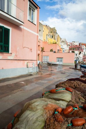 Photo for Beautiful italian island procida famous for its colorful marina, tiny narrow streets and many beaches - Royalty Free Image