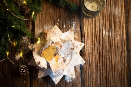 Photo for Festive christmas cookies on wooden table - Royalty Free Image