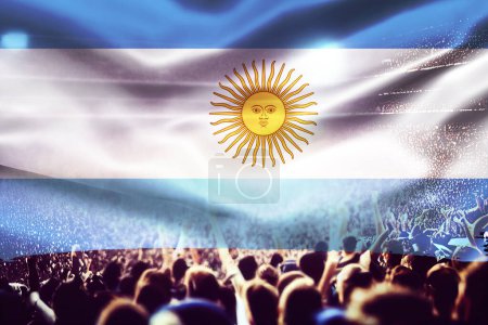 Téléchargez les photos : Supporters de football et drapeau argentin - en image libre de droit