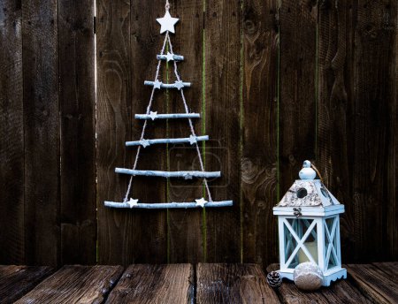 Photo for Christmas decorations on wooden table - Royalty Free Image