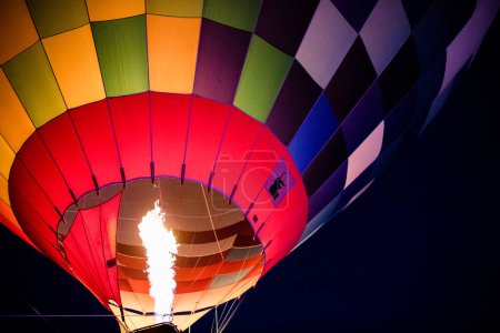 Photo for Hot air balloons flying at night - Royalty Free Image