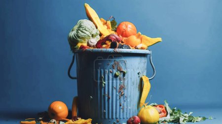 Téléchargez les photos : Légumes gâtés à la poubelle prêts pour le compostage - en image libre de droit