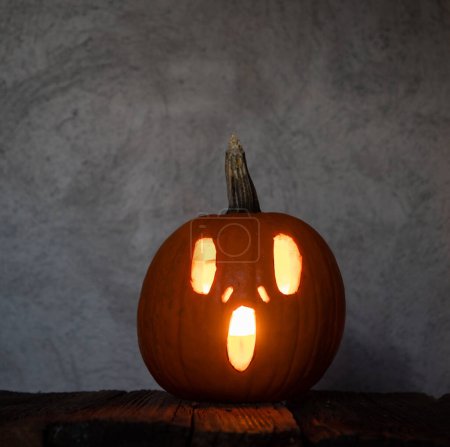 Photo for Spooky Jack'o'lantern Halloween pumpkin - Royalty Free Image