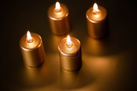 Photo for Advent - Four golden Candles burning - Royalty Free Image