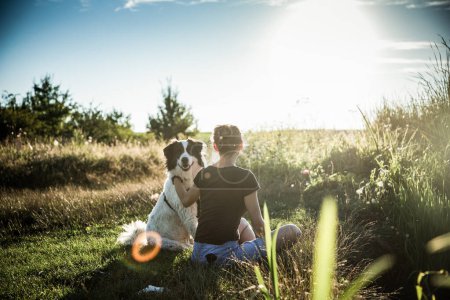 Téléchargez les photos : Été au bord du lac avec un chien - en image libre de droit