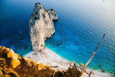 Photo for Viewpoint of Keri and the famous Mizithres rocks with turquoise sea at Zakynthos island  Greece - Royalty Free Image