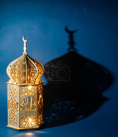Photo for Eid Mubarak lantern at night  Muslim holiday - Royalty Free Image