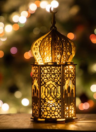Téléchargez les photos : Eid Moubarak lanterne la nuit vacances musulmanes - en image libre de droit