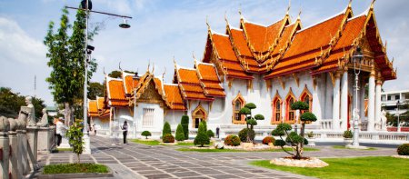 Téléchargez les photos : Wat Benchamabopit, le temple du marbre, Bangkok, Thaïlande - en image libre de droit