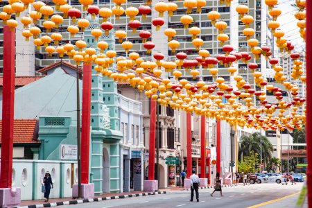 Foto de Colorida calle en Singapur ciudad de China - Imagen libre de derechos