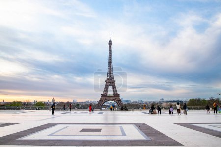 Photo for PARIS, FRANCE - MARCH 30, 2024: Eiffel Tower seen from the Jardins du Trocadero in Paris, France. Eiffel Tower is one of the most iconic landmarks of Paris - Royalty Free Image