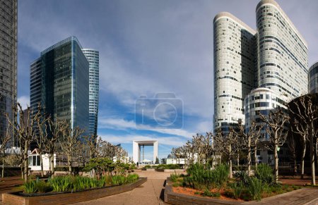Photo for PARIS, FRANCE - MARCH 30, 2024: modern business buildings in La Defense, Paris, France - Royalty Free Image