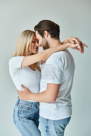 Photo for A passionate moment captured between a couple, showcasing the romance and love shared as they embrace each other. - Royalty Free Image