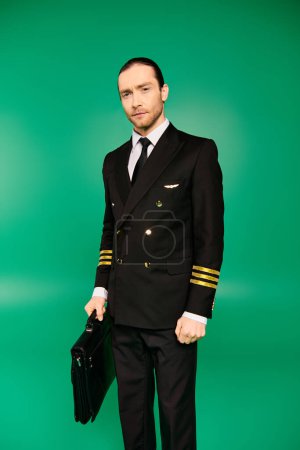 Foto de Un hombre con traje elegante sostiene un maletín. - Imagen libre de derechos