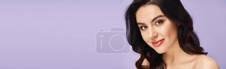 Photo for A captivating woman with long black hair striking a pose. - Royalty Free Image