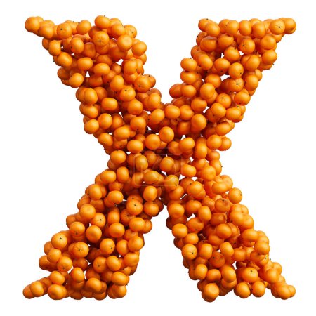 Alphabet from many oranges, letter X.
