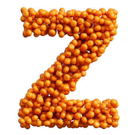 Alphabet from many oranges, letter Z.