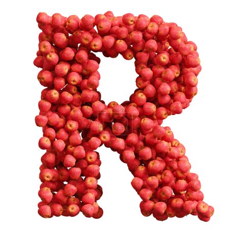 Alphabet made of red apples, letter r.