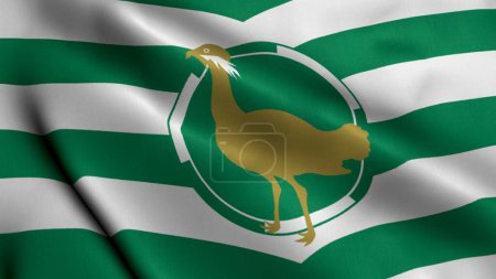 The flag of the English county of Wiltshire known as the Bustard Flag after the bird it features.United Kingdom Banner Collection. High Detailed Flag Animation England, UK-stock-photo