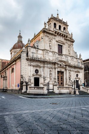 Téléchargez les photos : L'église baroque de San Sebastiano in Acireale, Sicile, Italie - en image libre de droit