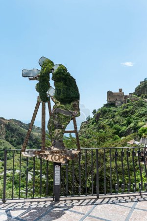 Photo for Savoca, Sicily, Italy, May 17th, 2023. -  Sculpture dedicated to F.F. Coppola, created by the maestro Nino Ucchino - Royalty Free Image