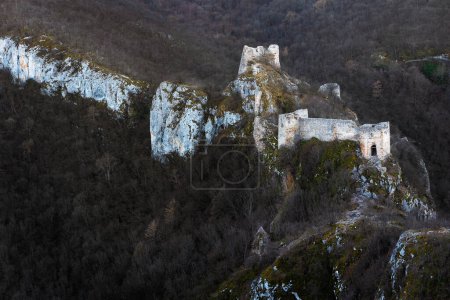 Photo for Remains of Soko Grad Sokolac (Falcon City) medieval fortress near the city of Sokobanja in Eastern Serbia - Royalty Free Image