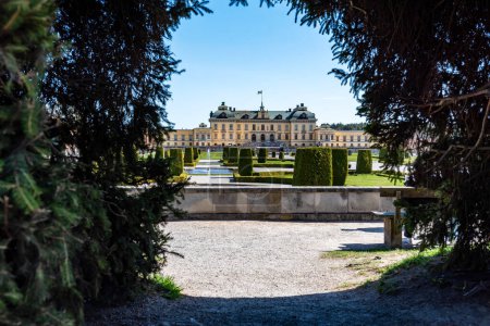 Public Park near Drottningholm Palace in Stockholm, Sweden. Drottningholm Palace is a UNESCO World Heritage site. It is the most well-preserved royal castle built in the 1600s in Sweden.