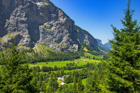 Photo for View on the lauternbrunen valley in Swiss alps in the summer - Royalty Free Image