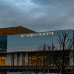 Istanbul Modern Museum in Galataport in the evening. Art galleries of Istanbul. Turkish culture. Istanbul Turkiye - 12.28.2021