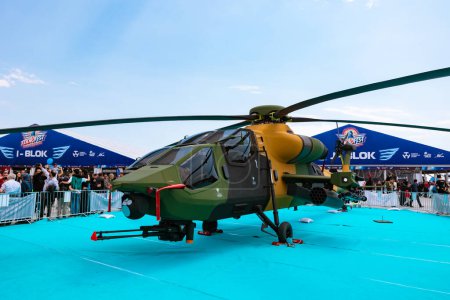 Foto de Helicóptero de combate Atak o T129 en Teknofest 2023. Estambul Turkiye - 5.1.2023 - Imagen libre de derechos