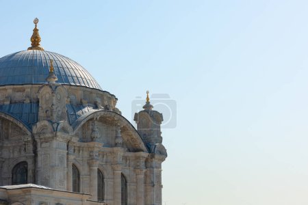 Dome of Ortakoy Mosque or Buyuk Mecidiye Mosque. Baroque style ottoman mosques.