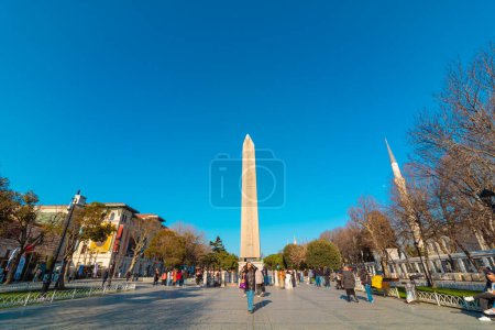 Photo for Obelisk of Theodosius in Sultanahmet Square. Istanbul Turkiye - 2.20.2024 - Royalty Free Image