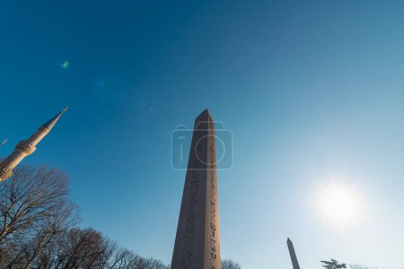 Photo for Obelisk of Theodosius in Istanbul. Visit Istanbul background photo. - Royalty Free Image