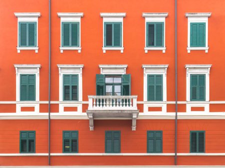 Photo for Colorful facade of an old house in Trieste, Italy, Europe. - Royalty Free Image