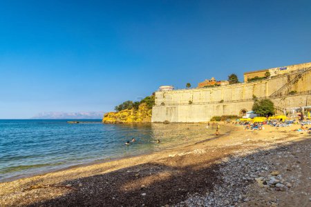 Photo for CASTELLAMMARE DEL GOLFO, ITALY - JULY 13, 2023: City beach, a town on the coast of northwestern Sicily. - Royalty Free Image