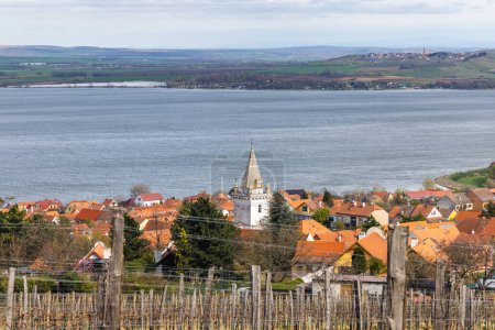 The Pavlov village with vineyards above the Nove Mlyny reservoir in South Moravia, Czech Republic, Europe.