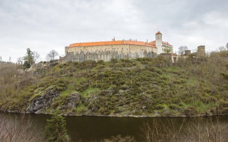 Bitov Castle above The Vranov Reservoir in Znojmo region in South Moravia, Czech Republic, Europe.