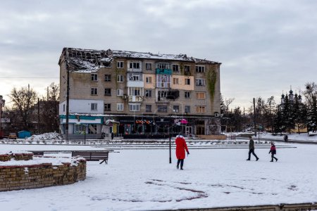 Photo for Izyum, Kharkiv Oblast  Ukraine - February 03 2023: A town destroyed by Russian troops before the occupation - Royalty Free Image
