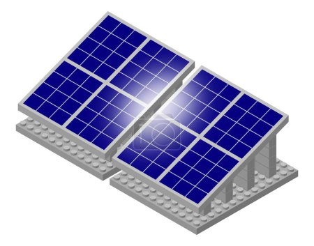 Solar panel made of plastic cubes, isometric view