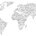 World map as source code, vector illustration