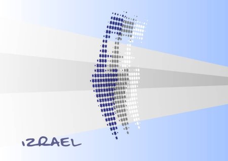 Ilustración de Mapa punteado de Israel, ilustración de fondo - Imagen libre de derechos