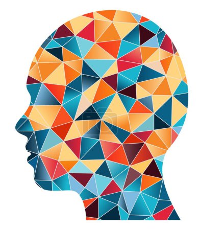 Illustration for Low polygonal silhouette head girl, vector illustration - Royalty Free Image