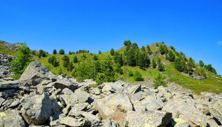 Téléchargez les photos : Mountain landscape near Lago di Chamole, Aosta valley, Italy. - en image libre de droit