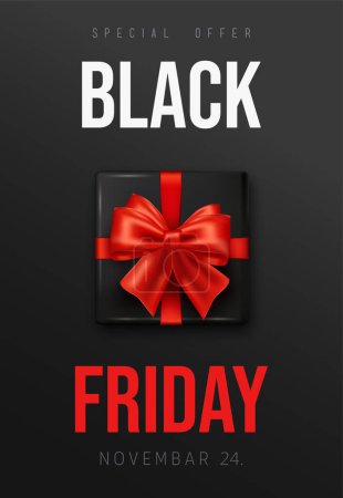 Illustration for Black Friday gift box. Sale vector illustration - Royalty Free Image