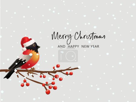 Ilustración de Feliz tarjeta de felicitación de Navidad. Vector - Imagen libre de derechos